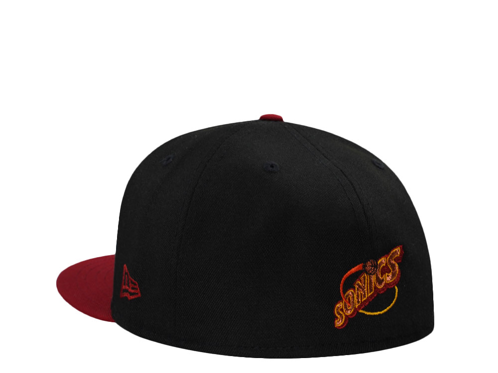 New Era Seattle Supersonics Western Conference Black Two Tone Edition 59Fifty Fitted Hat