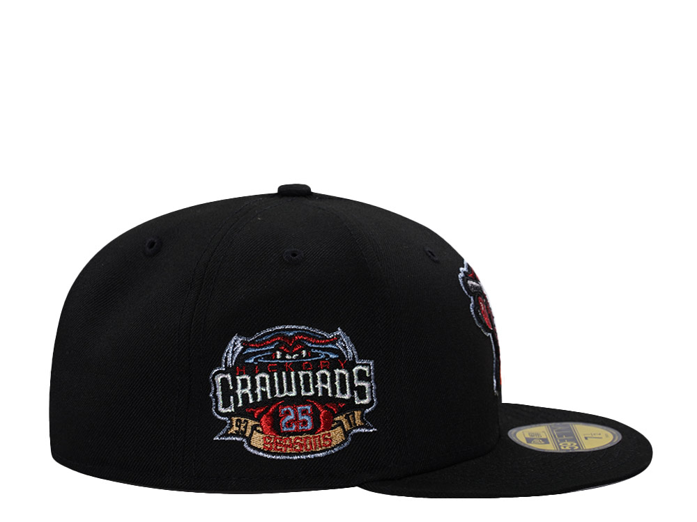New Era Hickory Crawdads 25th Anniversary Black Prime Edition 59Fifty Fitted Hat