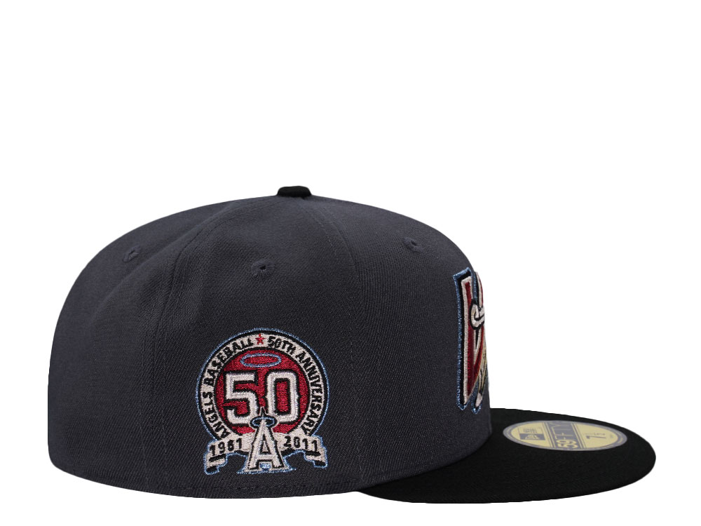 New Era Anaheim Angels 50th Anniversary Dark Gray Two Tone Edition 59Fifty Fitted Hat