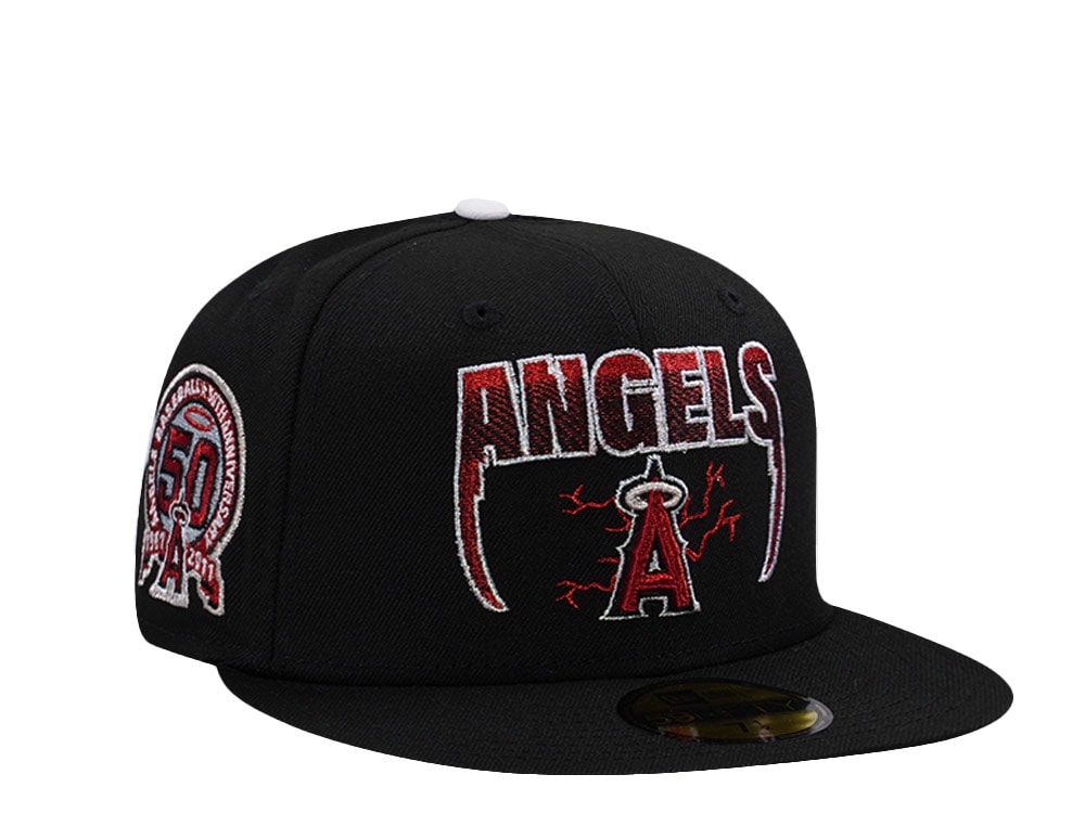 New Era Anaheim Angels 50th Anniversary Black Prime Edition 59Fifty Fitted Hat