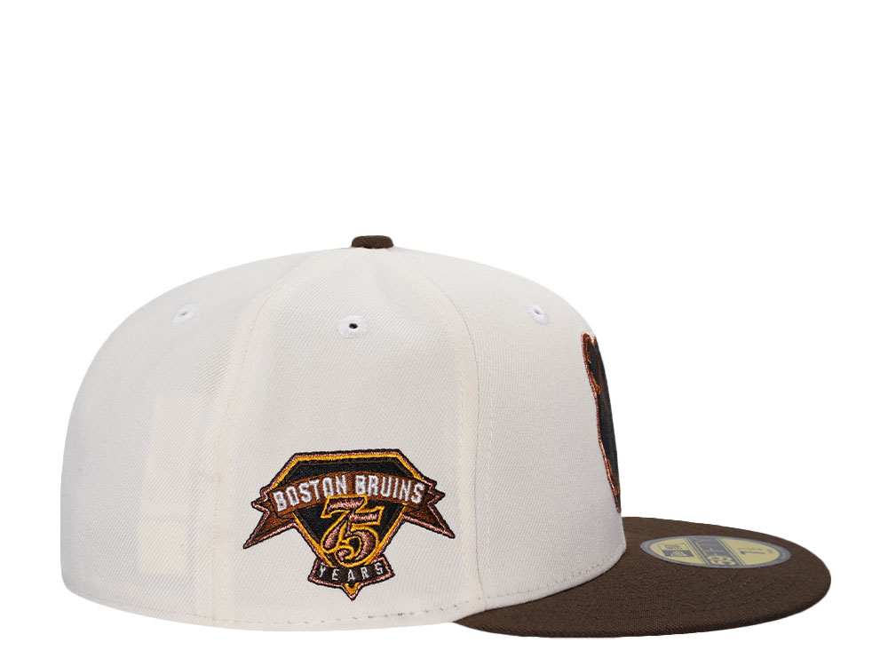 New Era Boston Bruins 75th Anniversary Chrome Two Tone Edition Edition 59Fifty Fitted Hat
