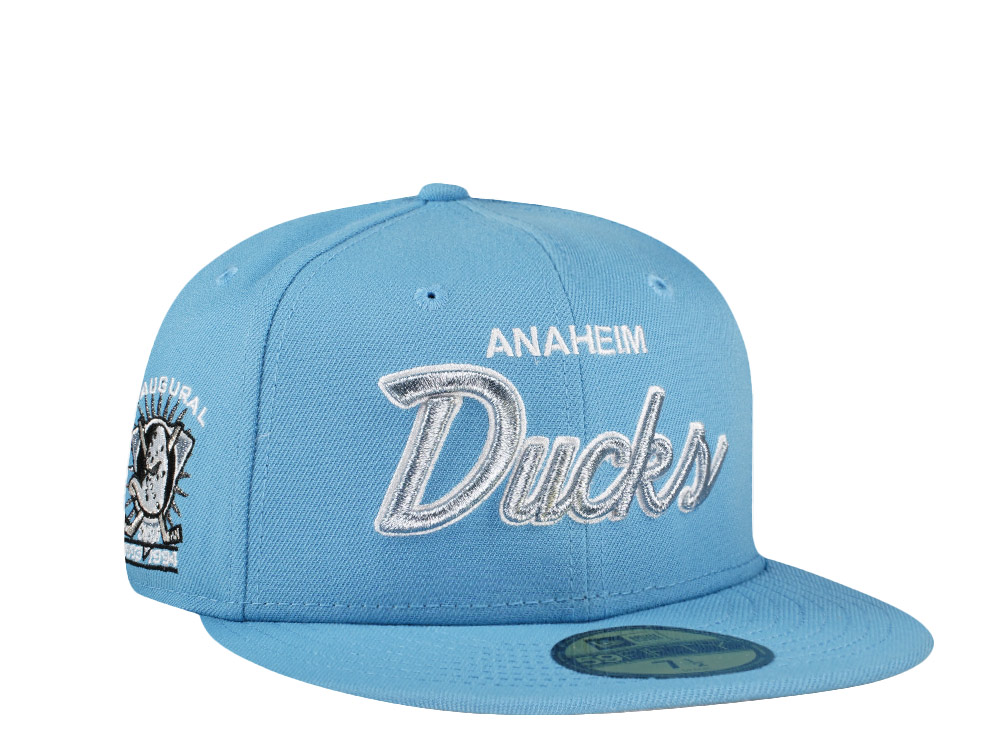 New Era Anaheim Ducks Inaugural Season Script Metallic Prime Edition 59Fifty Fitted Hat