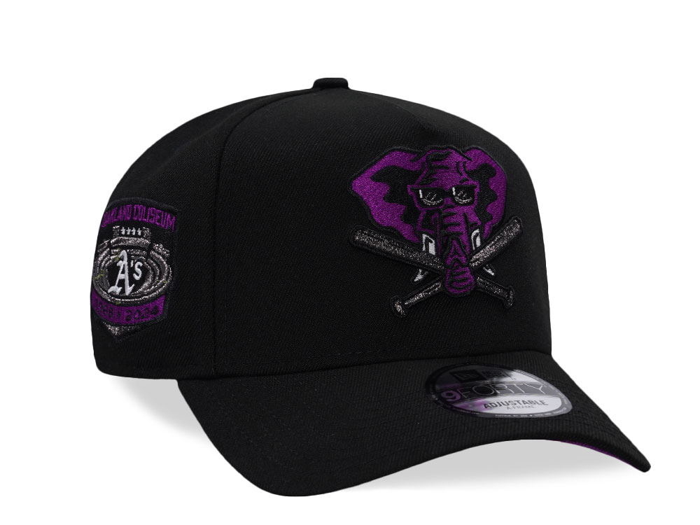 New Era Oakland Athletics Coliseum Black Magenta Edition 9Forty A Frame Snapback Hat