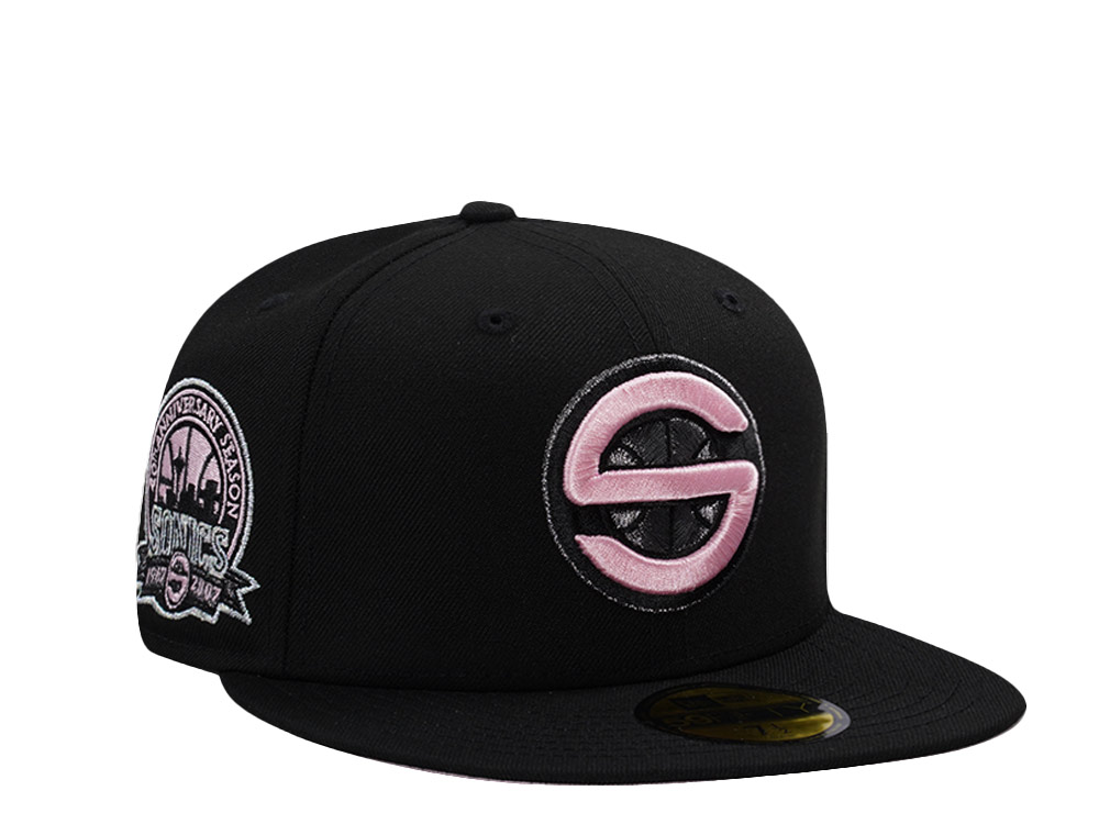 New Era Seattle Supersonics 40th Anniversary Pink Black Prime Edition 59Fifty Fitted Hat