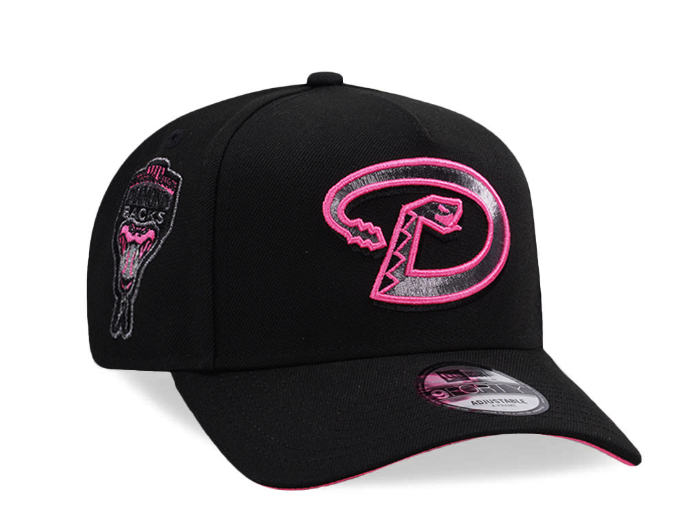 New Era Arizona Diamondbacks Inaugural Season Pink Glow Black Prime Edition 9Forty A Frame Snapback Hat