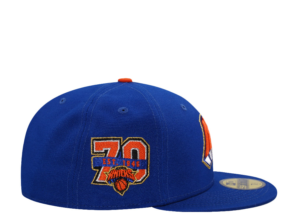 New Era New York Knicks 70th Anniversary Royal Blue Prime Edition 59Fifty Fitted Hat