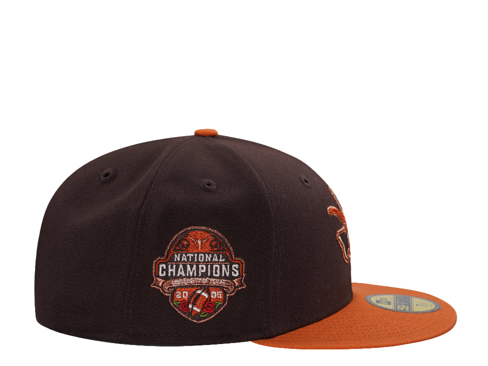 New Era Texas Longhorns National Champions 2005 Burnt Wood Two Tone Edition 59Fifty Fitted Hat