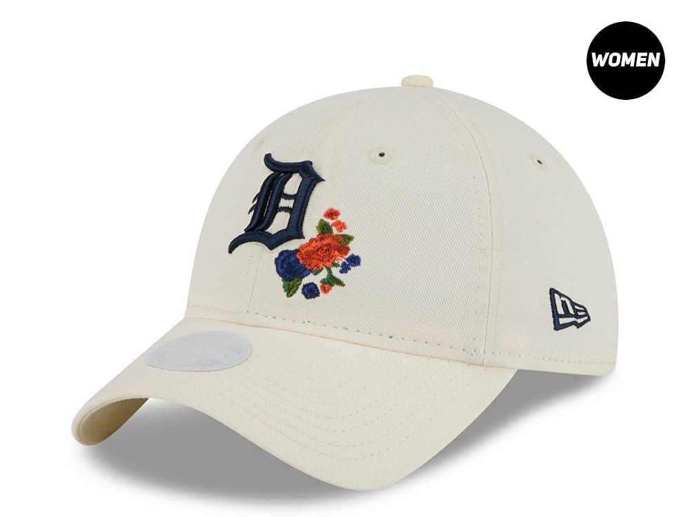 New Era Detroit Tigers Woman Floral Stitch 9Twenty Strapback Hat