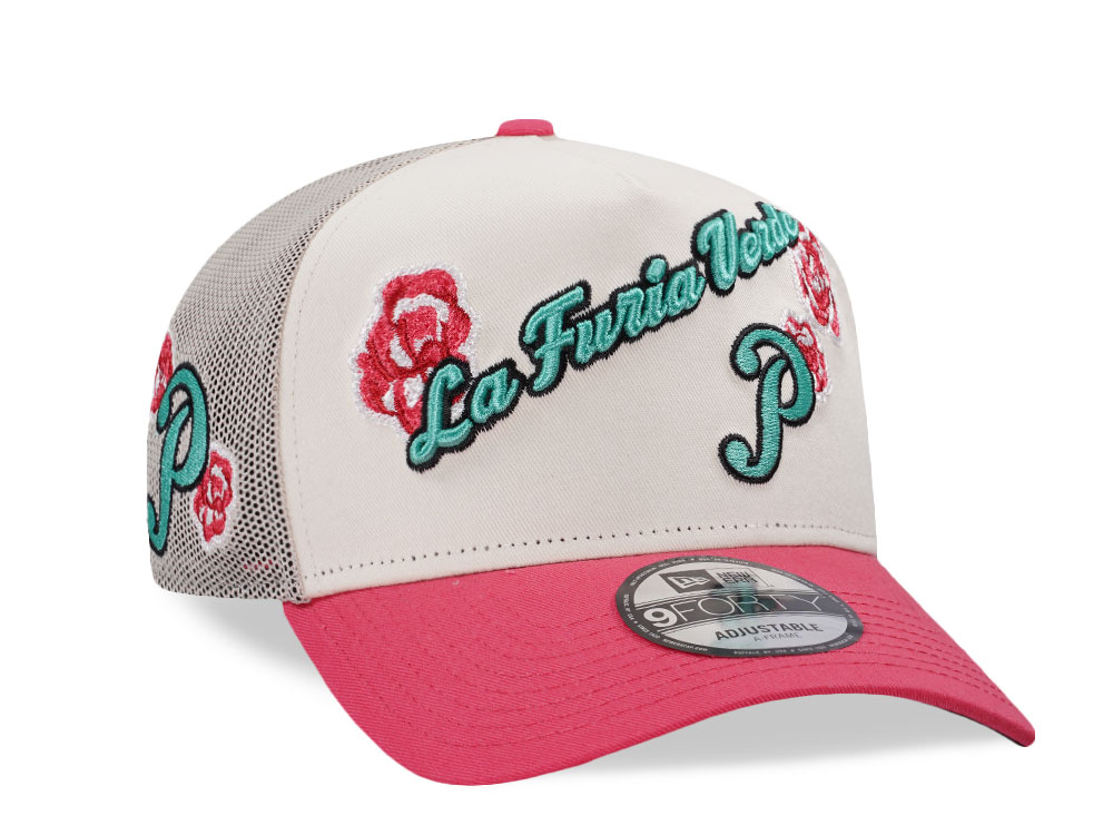 New Era Pericos de Puebla Wordmark Mesh 9Forty A Frame Trucker Snapback Hat