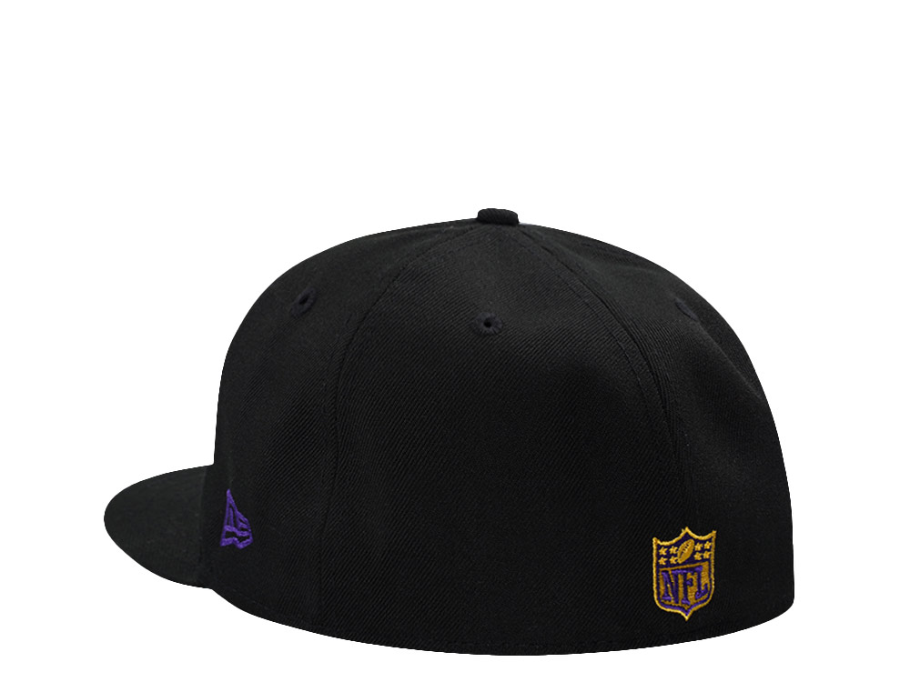 New Era Minnesota Vikings Script Black Prime Edition 59Fifty Fitted Hat
