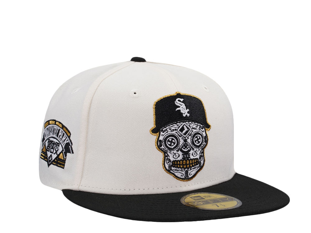 New Era Chicago White Sox Comiskey Park Skull Chrome Two Tone Edition 59Fifty Fitted Hat
