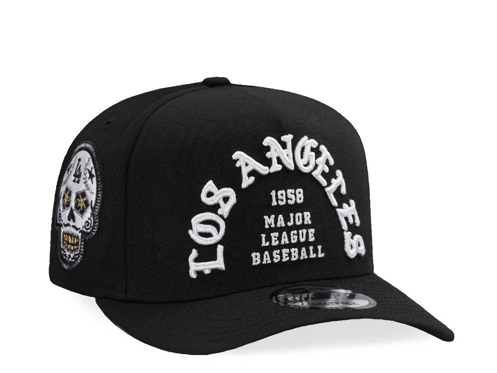 New Era Los Angeles Dodgers Skull Script Black Prime Edition 9Fifty A Frame Snapback Hat