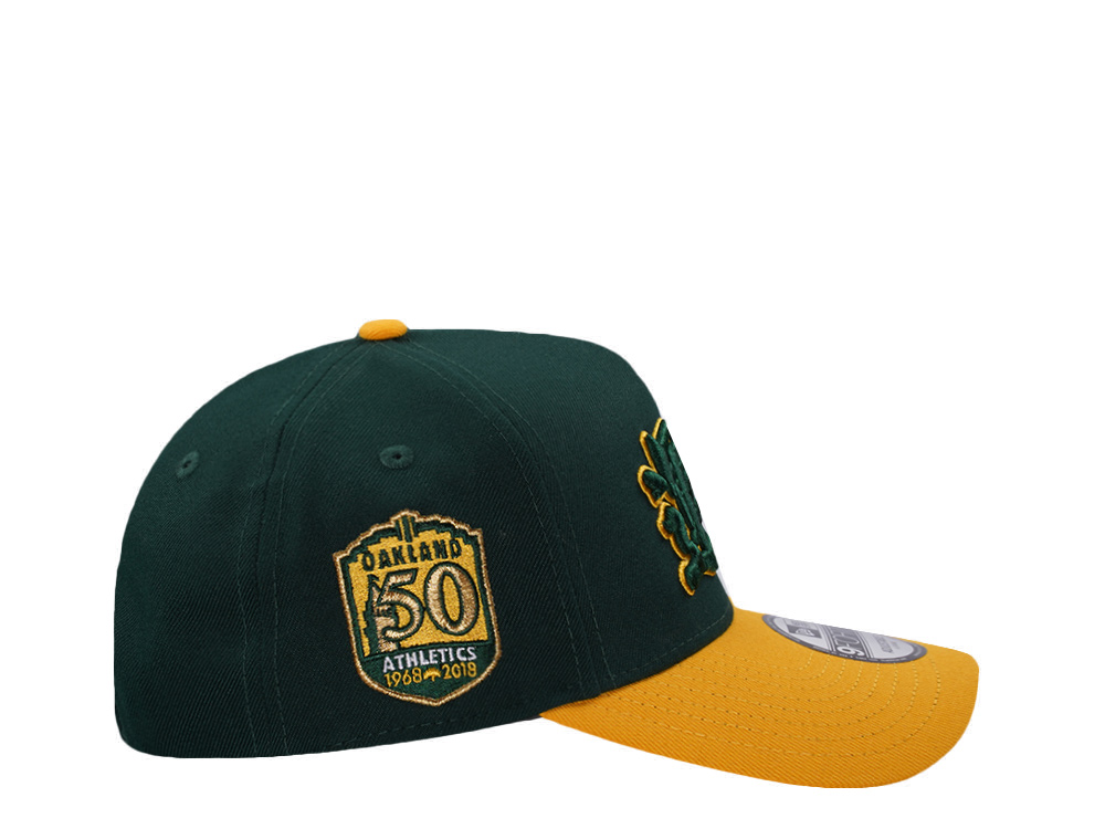 New Era Oakland Athletics 50th Anniversary Kanji Dark Green Two Tone Edition 9Forty A Frame Snapback Hat