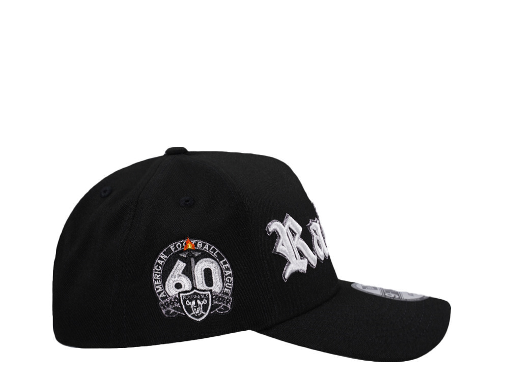 New Era Las Vegas Raiders 60th Anniversary Script Edition 9Forty A Frame Snapback Hat