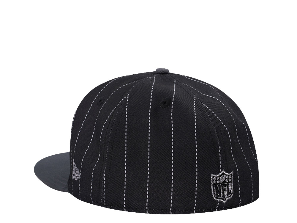 PRE-ORDER New Era Las Vegas Raiders Super Bowl XI Pinstripe Black Two Tone Edition 59Fifty Fitted Hat
