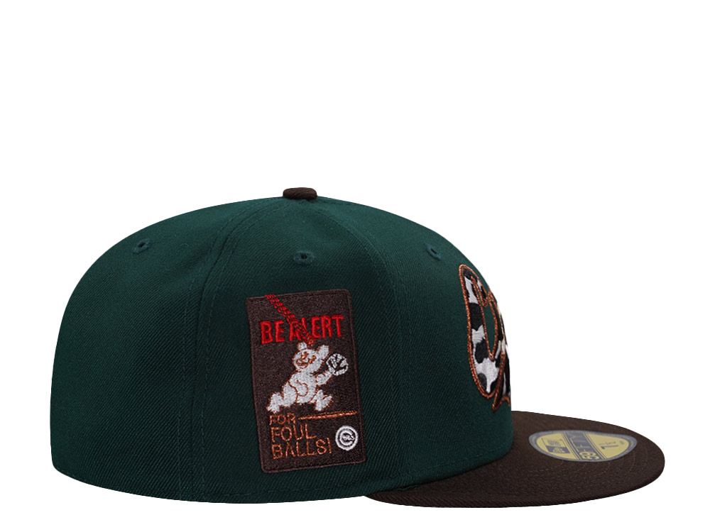 New Era Chicago Cubs Stay Alert Dark Green Two Tone Edition 59Fifty Fitted Hat