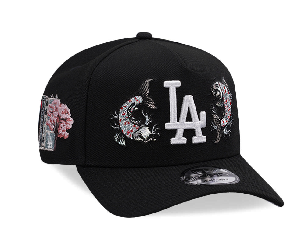 New Era Los Angeles Dodgers Tokyo Series Koi Black Prime Edition 9Forty A Frame Snapback Hat