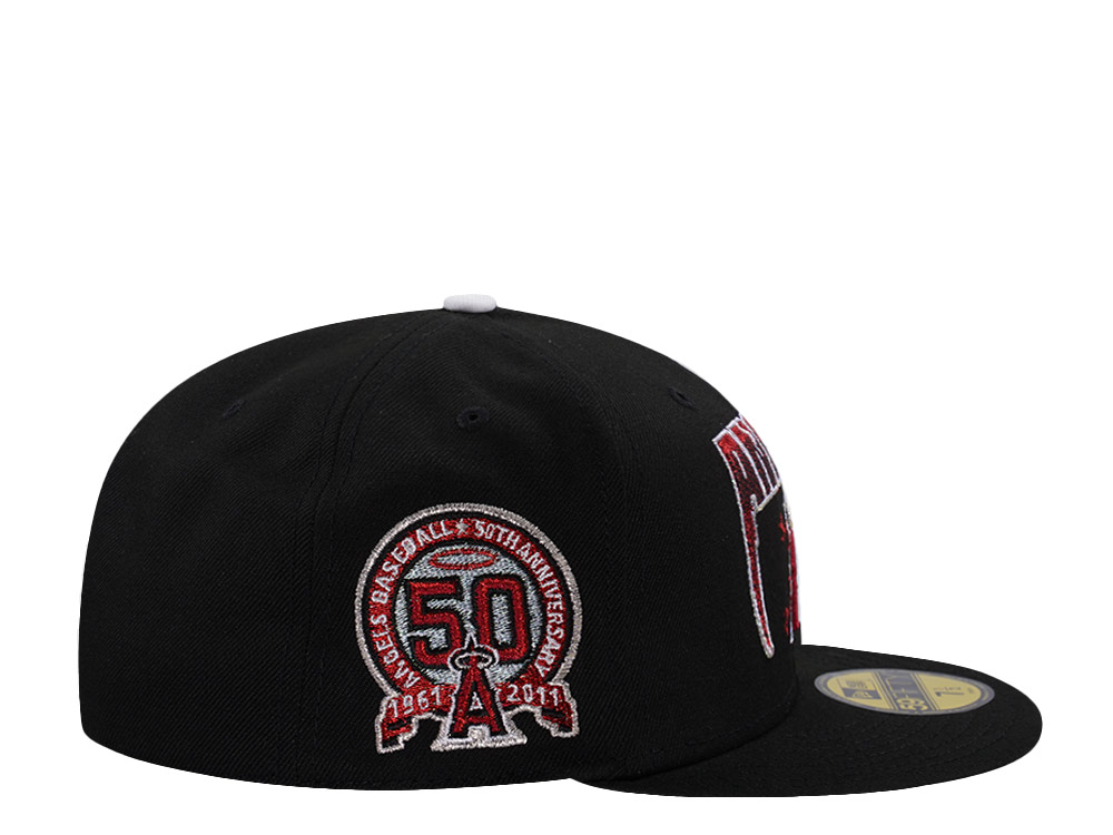 New Era Anaheim Angels 50th Anniversary Black Prime Edition 59Fifty Fitted Hat