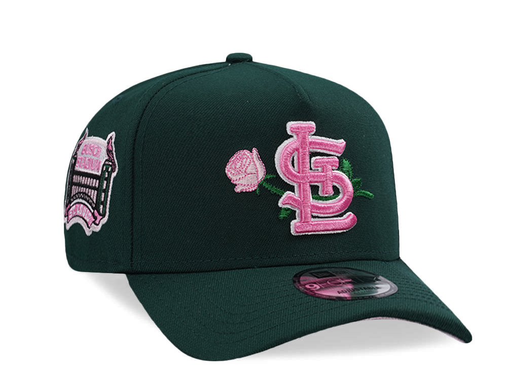 New Era St. Louis Cardinals Bush Stadium Dark Green Prime Edition 9Forty A Frame Snapback Hat