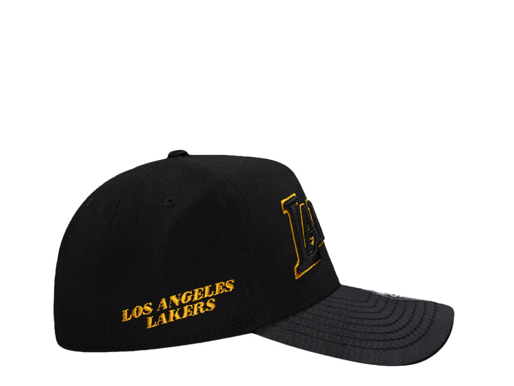 New Era Los Angeles Lakers Black Satin Brim Prime Edition 9Forty A Frame Snapback Hat