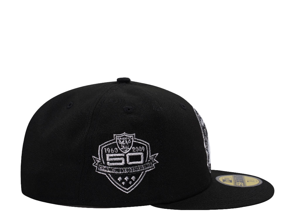 New Era Las Vegas Raiders 50th Anniversary Skull Black Prime Edition 59Fifty Fitted Hat