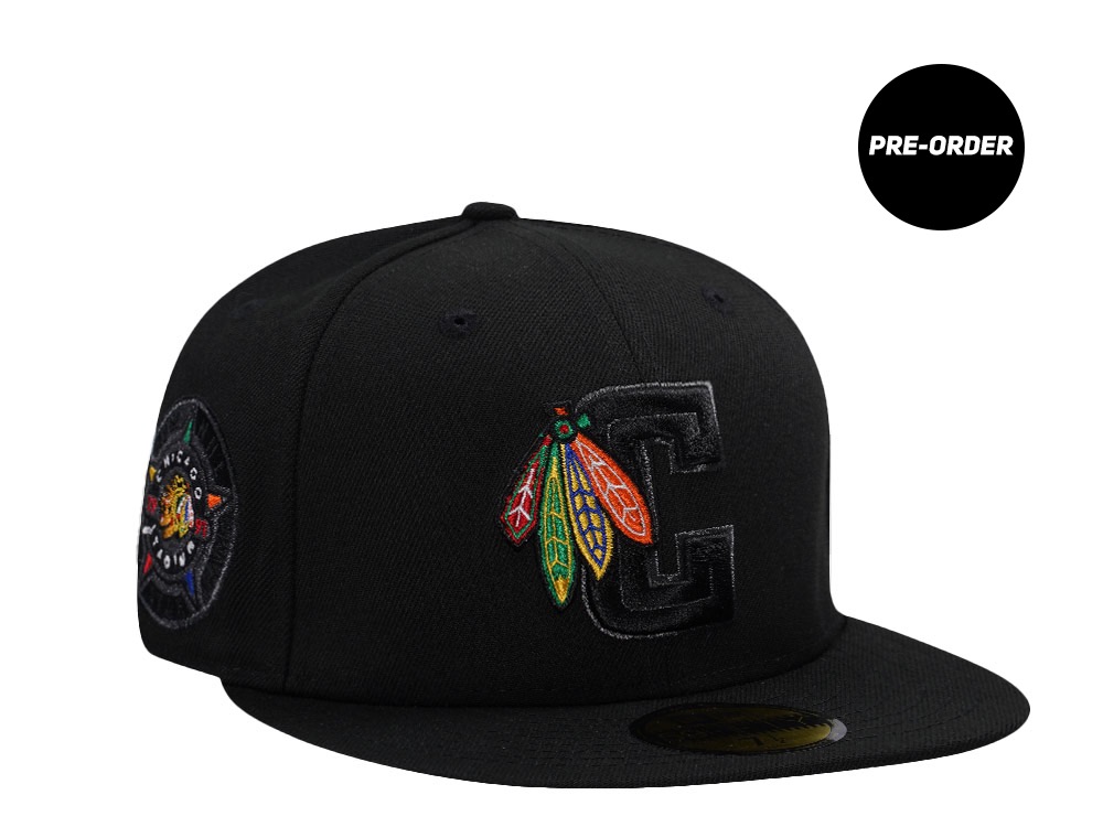 PRE-ORDER New Era Chicago Blackhawks All Star 1991 Game Blackout Prime Edition 59Fifty Fitted Hat