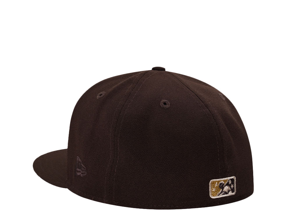 New Era Gallos De Delmarva Burnt Wood Metallic Throwback Edition 59Fifty Fitted Hat