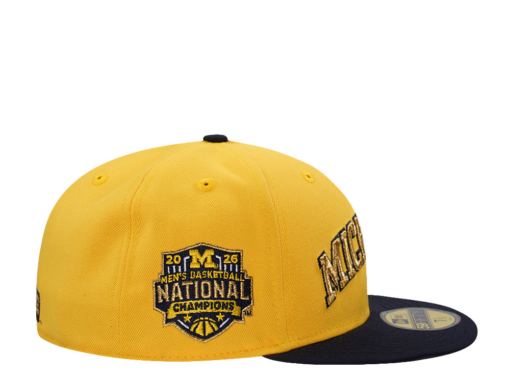 New Era Michigan Wolverines National Champions 2026 Yellow Two Tone Edition 59Fifty Fitted Hat