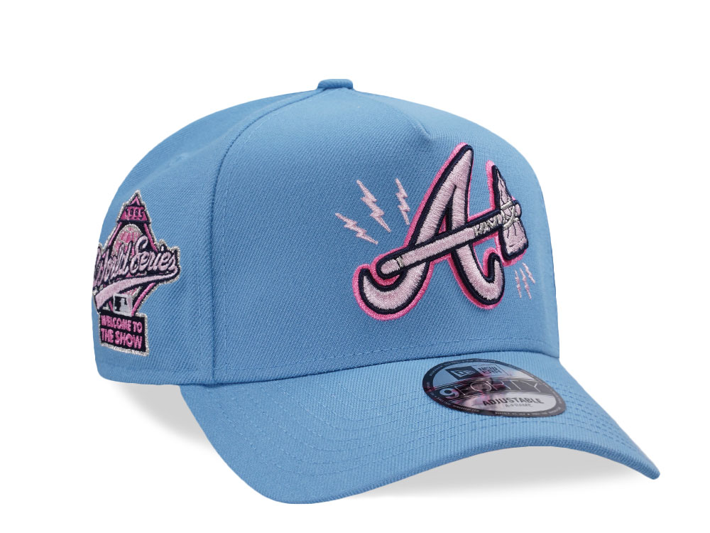 New Era Atlanta Braves World Series 1995 Sky Pink Prime Edition 9Forty A Frame Snapback Hat