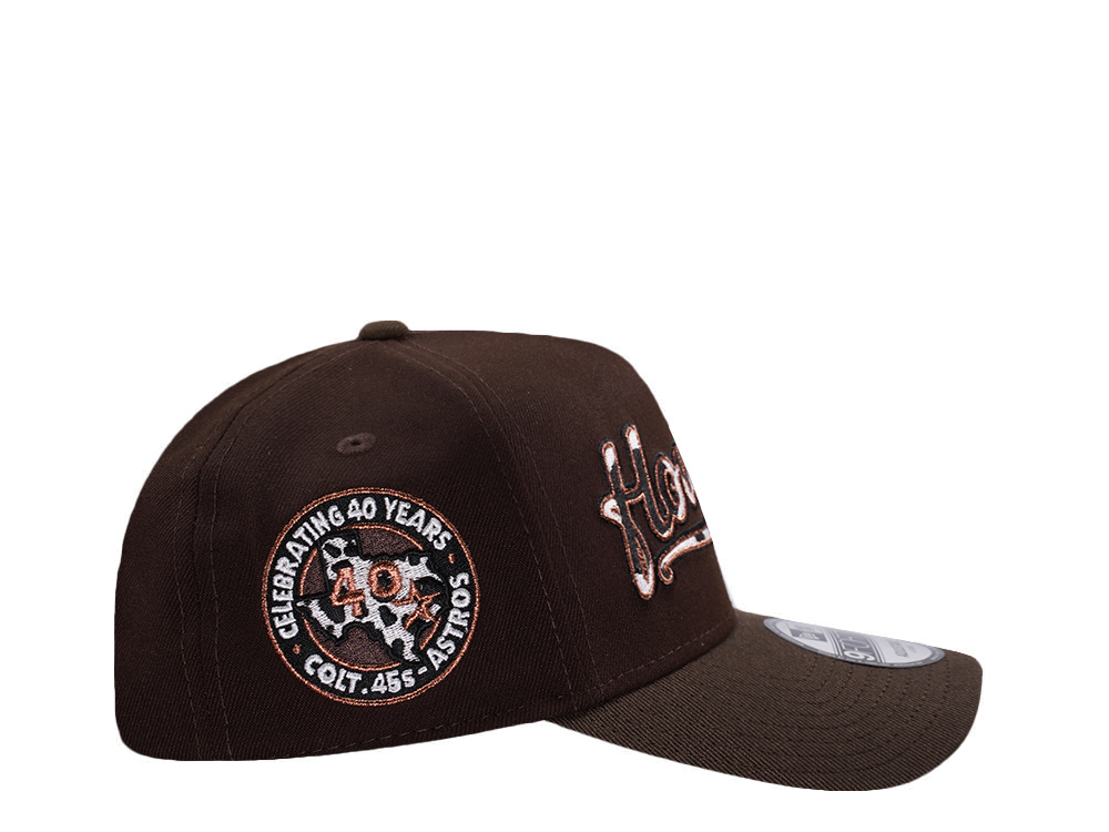 New Era Houston Astros 40th Anniversary Cow Burnt Wood Two Tone Edition 9Forty A Frame Snapback Cap