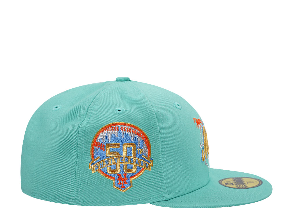New Era New York Mets 50th Anniversary Clear Mint Prime Edition 59Fifty Fitted Hat