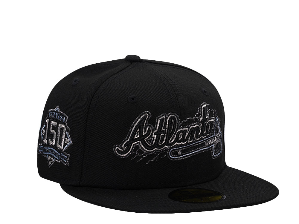 New Era Atlanta Braves 150th Anniversary Black Prime Edition 59Fifty Fitted Hat