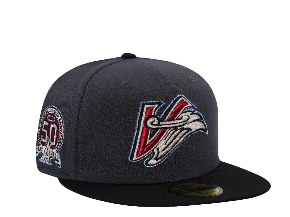 New Era Anaheim Angels 50th Anniversary Dark Gray Two Tone Edition 59Fifty Fitted Hat