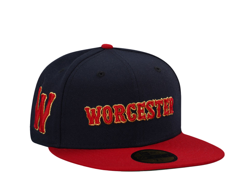 New Era Worchester Red Sox Navy Throwback Two Tone Edition 59Fifty Fitted Hat
