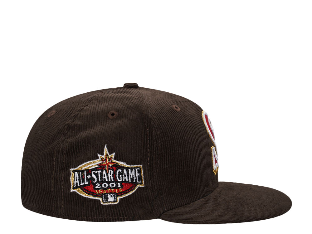 New Era Seattle Mariners All Star Game 2001 Walnut Corduroy Prime Edition 59Fifty Fitted Hat