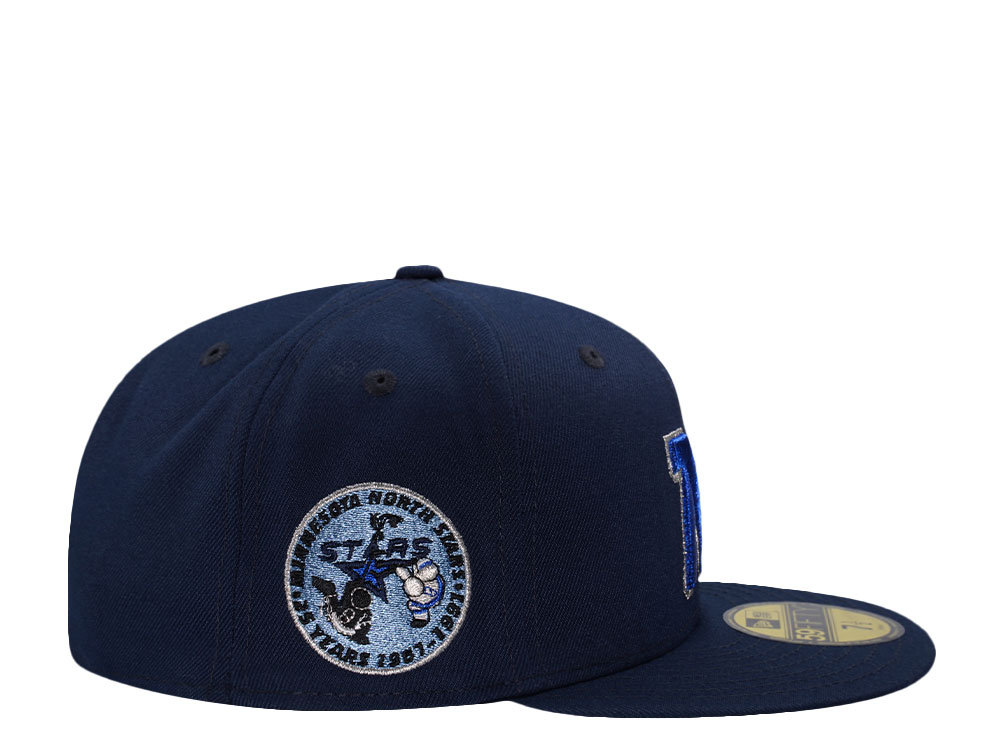 New Era Minnesota North Stars 25th Anniversary Ocean Blue Prime Edition 59Fifty Fitted Hat