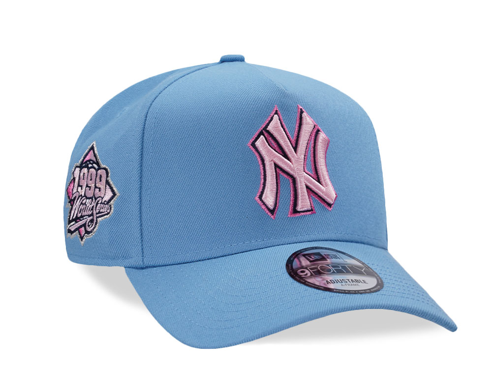 New Era New York Yankees World Series 1999 Sky Pink Prime Edition 9Forty A Frame Snapback Hat