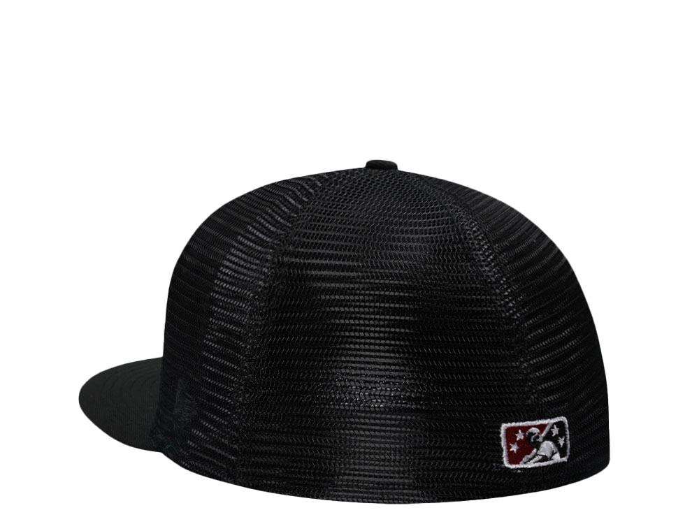 New Era Spokane Smoke Eaters Black Throwback Trucker Edition 59Fifty Fitted Hat
