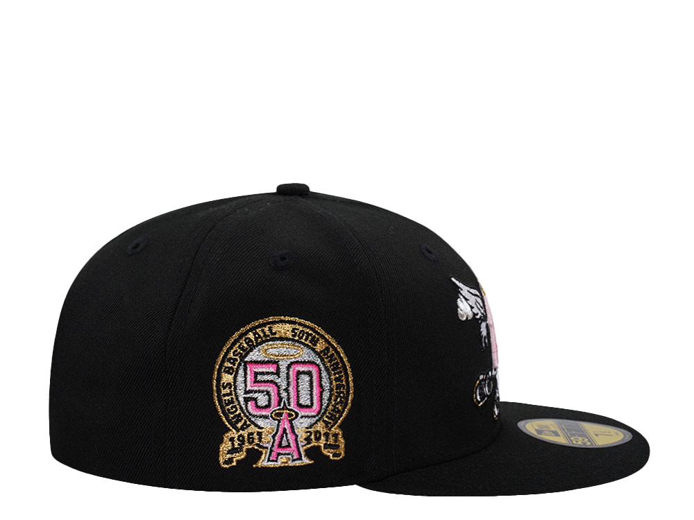 New Era Anaheim Angels 50th Anniversary Clouds Black Prime 59Fifty Fitted Hat