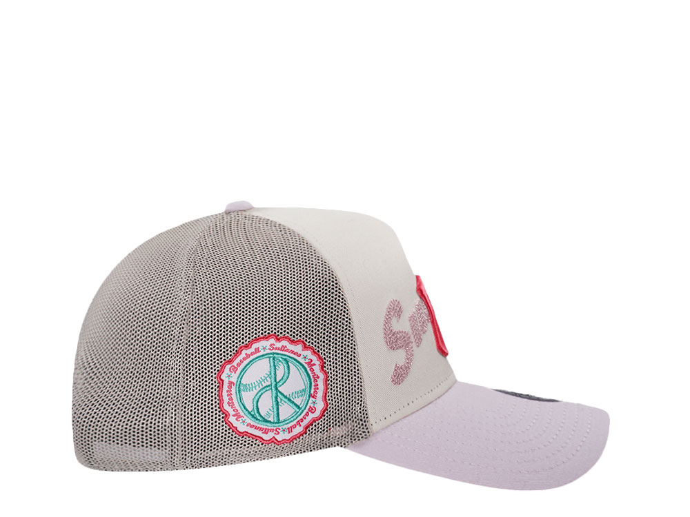 New Era Sultanes de Monterrey Alternate Logo Wordmark Mesh 9Forty A Frame Trucker Snapback Hat
