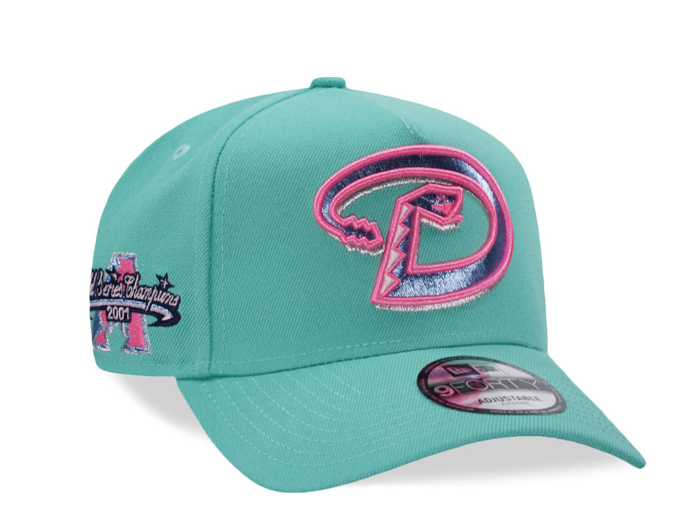 New Era Arizona Diamondbacks World Series Champions 2001 Candy Mint Prime Edition 9Forty A Frame Snapback Hat
