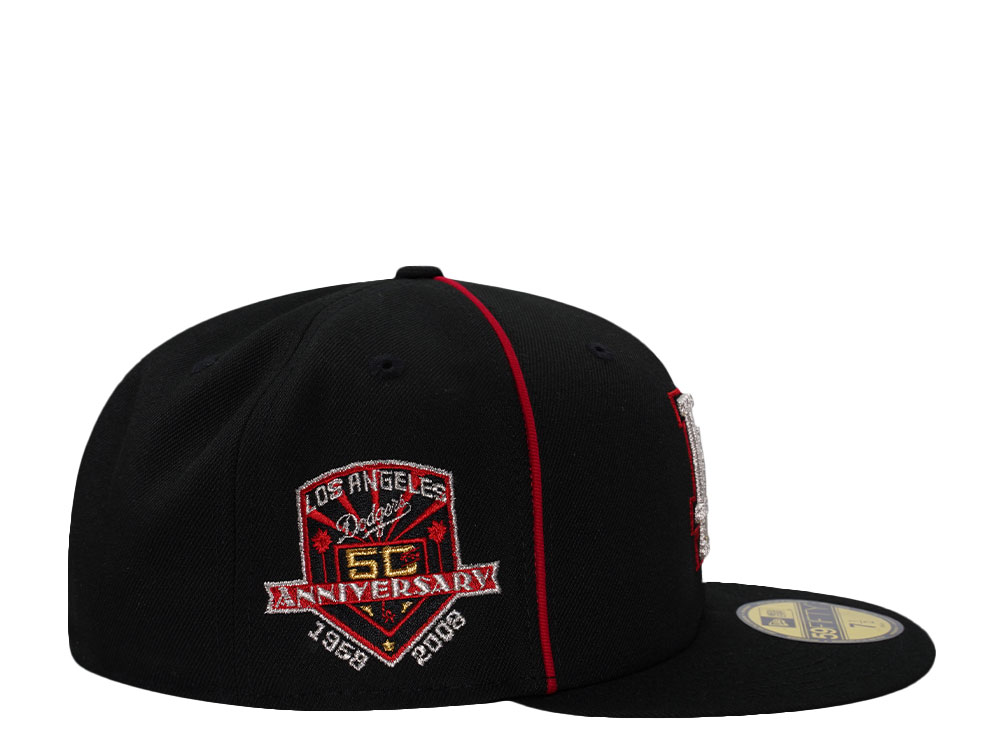 New Era Los Angeles Dodgers 50th Anniversary Black Prime Edition 59Fifty Fitted Hat