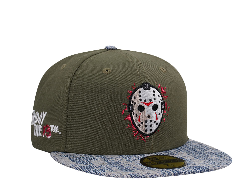 New Era Friday the 13th Disressed Denim Prime Edition 59Fifty Fitted Hat |  TOPPERZSTORE USA