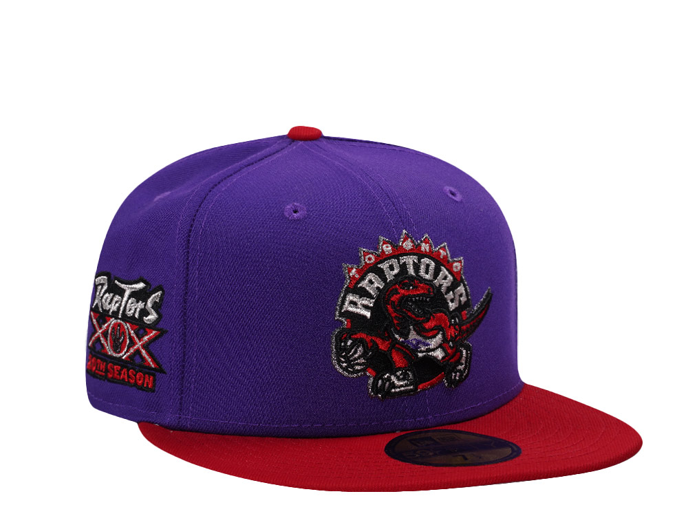 New Era Toronto Raptors 20th Anniversary Purple Two Tone Edition 59Fifty Fitted Hat