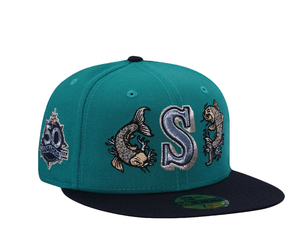 New Era Seattle Mariners 50th Anniversary Northwest Green Two Tone Edition 59Fifty Fitted Hat