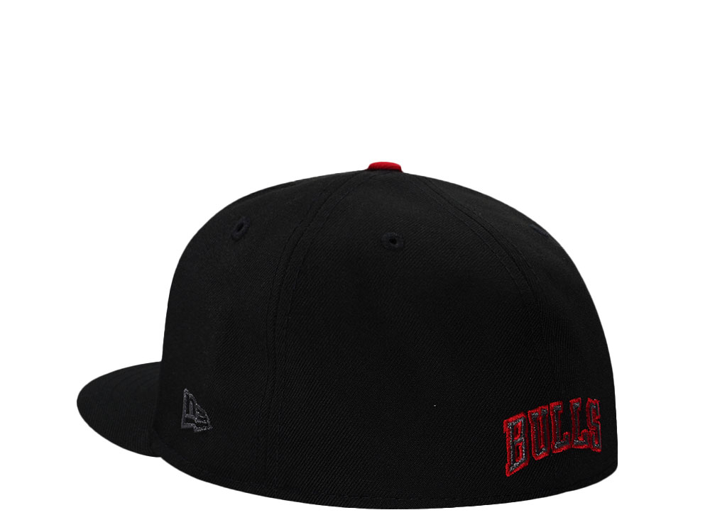 New Era Chicago Bulls Three Time Champions Blackout Prime Edition 59Fifty Fitted Hat